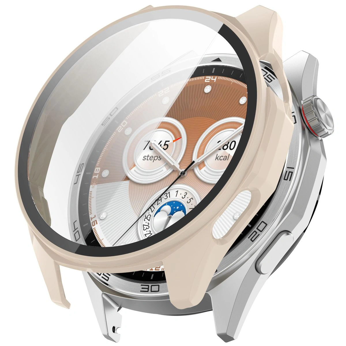 Wizualizacja nakładania etui Bizon Case Watch Adamo do Huawei Watch GT6 46 mm